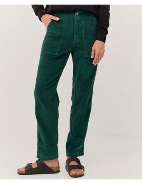 Pact Corduroy Wide Wale Forest Green Straight Leg Pants